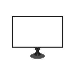 A realistic computer monitor in apple Imac style isolated on transparent background. Vector mockup. Vector illustration.