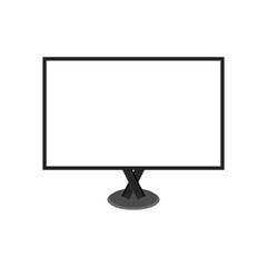 A realistic computer monitor in apple Imac style isolated on transparent background. Vector mockup. Vector illustration.