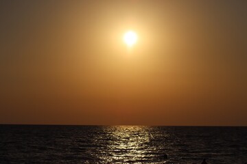 sunset in the sea