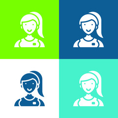 Assistant Flat four color minimal icon set