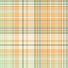 Seamless pattern in light green and orange colors for plaid, fabric, textile, clothes, tablecloth and other things. Vector image.
