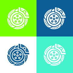 Brake Flat four color minimal icon set