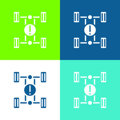 Breaking Flat four color minimal icon set