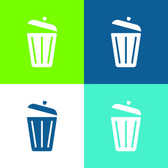 Bin Flat four color minimal icon set