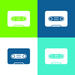 Fototapeta premium Big Cassette Flat four color minimal icon set