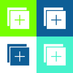 Obraz premium Add Flat four color minimal icon set