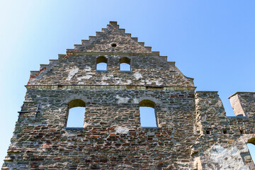 Gable on an old castle ruin