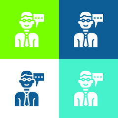 Advisory Flat four color minimal icon set