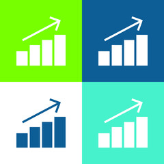 Bar Chart Flat four color minimal icon set