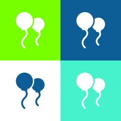 Balloons Flat four color minimal icon set