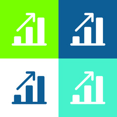 Analytics Flat four color minimal icon set