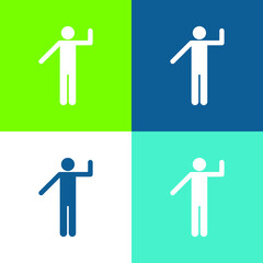 Basic Silhouette Flat four color minimal icon set