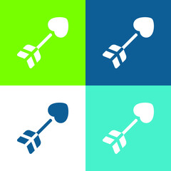 Arrow Flat four color minimal icon set