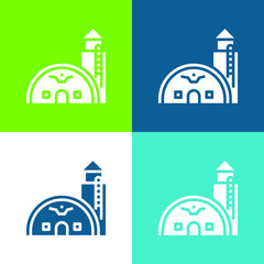 Base Flat four color minimal icon set