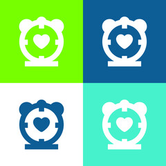 Alarm Clock Flat four color minimal icon set