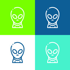 Alien Flat four color minimal icon set
