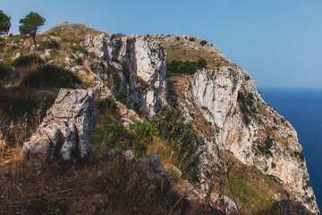 Fototapeta na wymiar Coastal Mountain of Monte Gallo near Palermo on Sicily in Italy, Europe in Summer