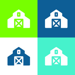 Fototapeta premium Barn Flat four color minimal icon set