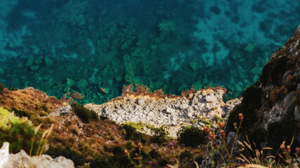 Coastal Mountain of Monte Gallo near Palermo on Sicily in Italy, Europe in Summer