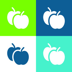 Apples Flat four color minimal icon set