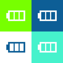 Battery Image With Three Areas Flat four color minimal icon set