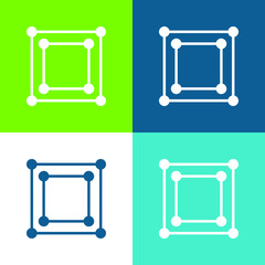 Bounding Box Flat four color minimal icon set