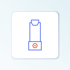 Line Inhaler icon isolated on white background. Breather for cough relief, inhalation, allergic patient. Colorful outline concept. Vector
