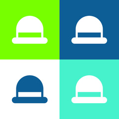Bowler Flat four color minimal icon set