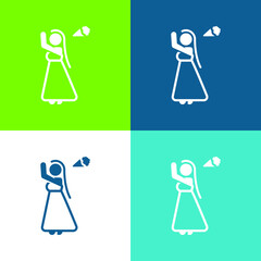 Bride Flat four color minimal icon set