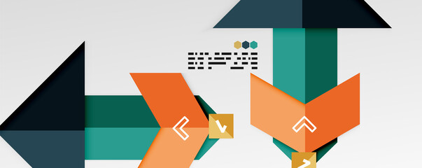 Shiny color triangles and geometric shapes vector abstract background