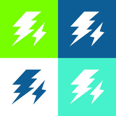 Bolt Flat four color minimal icon set