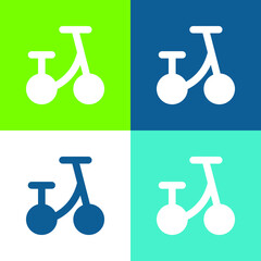 Bicycle Flat four color minimal icon set