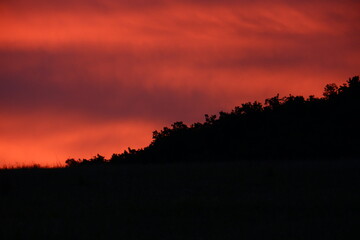 sunset over the mountains