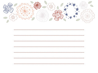 赤系フラワーお手紙フレーム