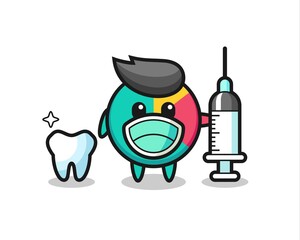 Mascot character of chart as a dentist