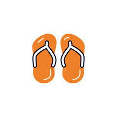 Footwear, slippers icon in color icon, isolated on white background 