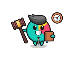 Mascot cartoon of chart as a judge