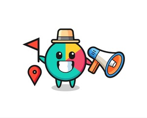 Character cartoon of chart as a tour guide