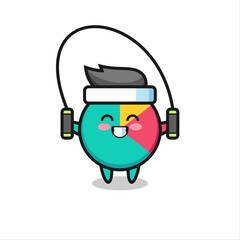 chart character cartoon with skipping rope