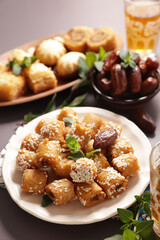 baklava, assorted of turkish- arabian pastries
