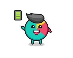 chart mascot character with energetic gesture