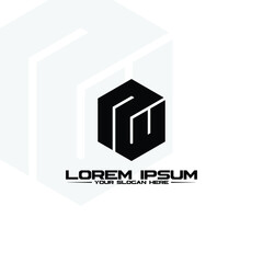 Letter PW hexagon logo design vector
