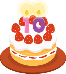 10歳の誕生日ケーキ、10周年のアニバーサリーケーキ