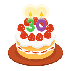 30歳の誕生日ケーキ、30周年のアニバーサリーケーキ