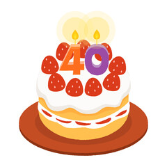 40歳の誕生日ケーキ、40周年のアニバーサリーケーキ