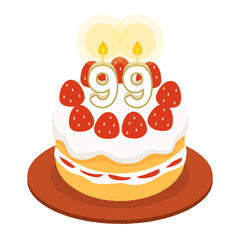 99歳の誕生日ケーキ、白寿のお祝いケーキ