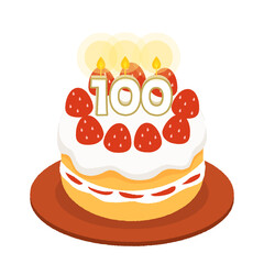 100歳の誕生日ケーキ、100周年のアニバーサリーケーキ