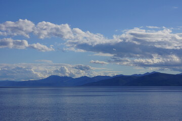 Mountain lake Hovsgol at the border of the Mongolia