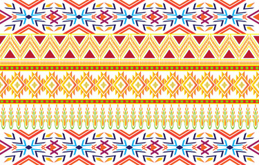 Geometric ethnic pattern traditional. Design for background on the fabric, carpet, batik, clothing, and other textile products. Vector style weaving concept.