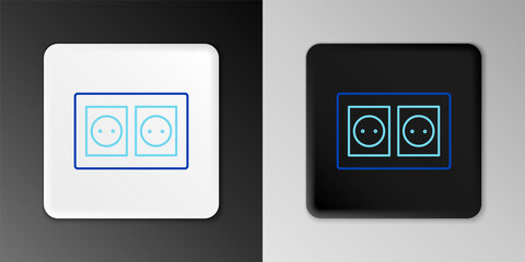 Line Electrical outlet icon isolated on grey background. Power socket. Rosette symbol. Colorful outline concept. Vector